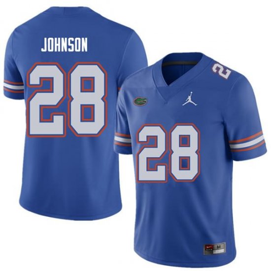 Men's Florida Gators #28 Kylan Johnson NCAA Jordan Brand Royal Authentic Stitched College Football Jersey XLV8662EI